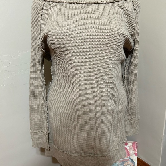 Mazik Womens Oversized Boat Neck Waffle Knit Tunic 3/4 Sleeve Size Medium - Picture 4 of 13